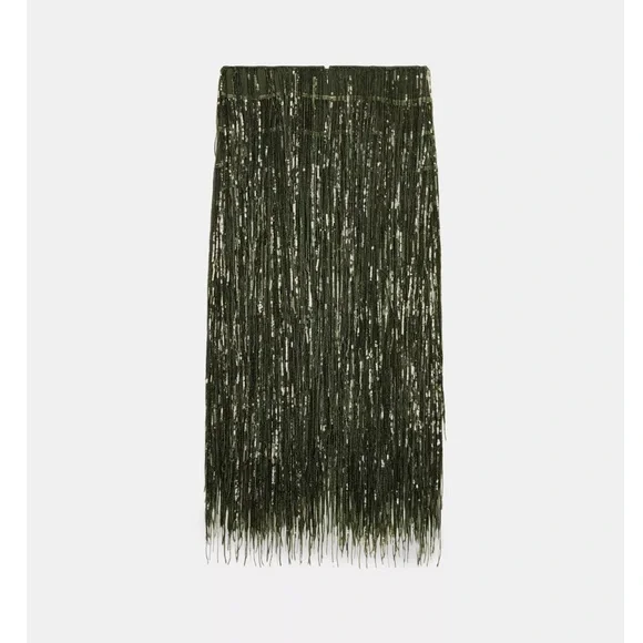 Zara ZW COLLECTION LIMITED EDITION FRINGED SEQUIN SKIRT - Picture 11 of 11